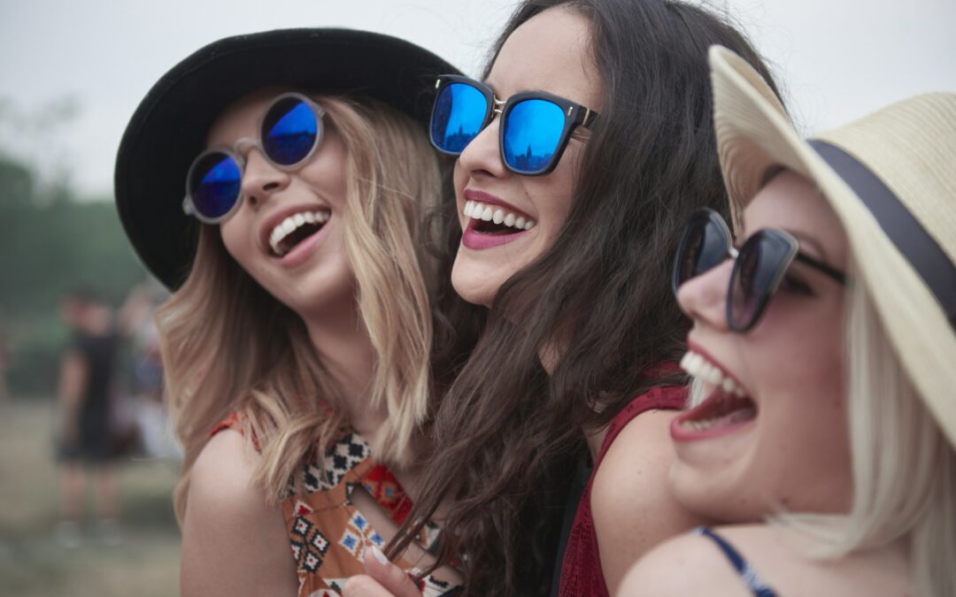 Happy girls at the music festival